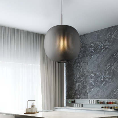 Round Lantern Glass LED Modern Pendant Light