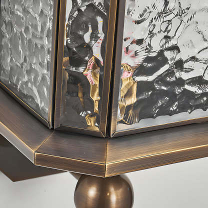 Elegant Brass Glass Lantern Copper Outdoor Wall Light-Lighom