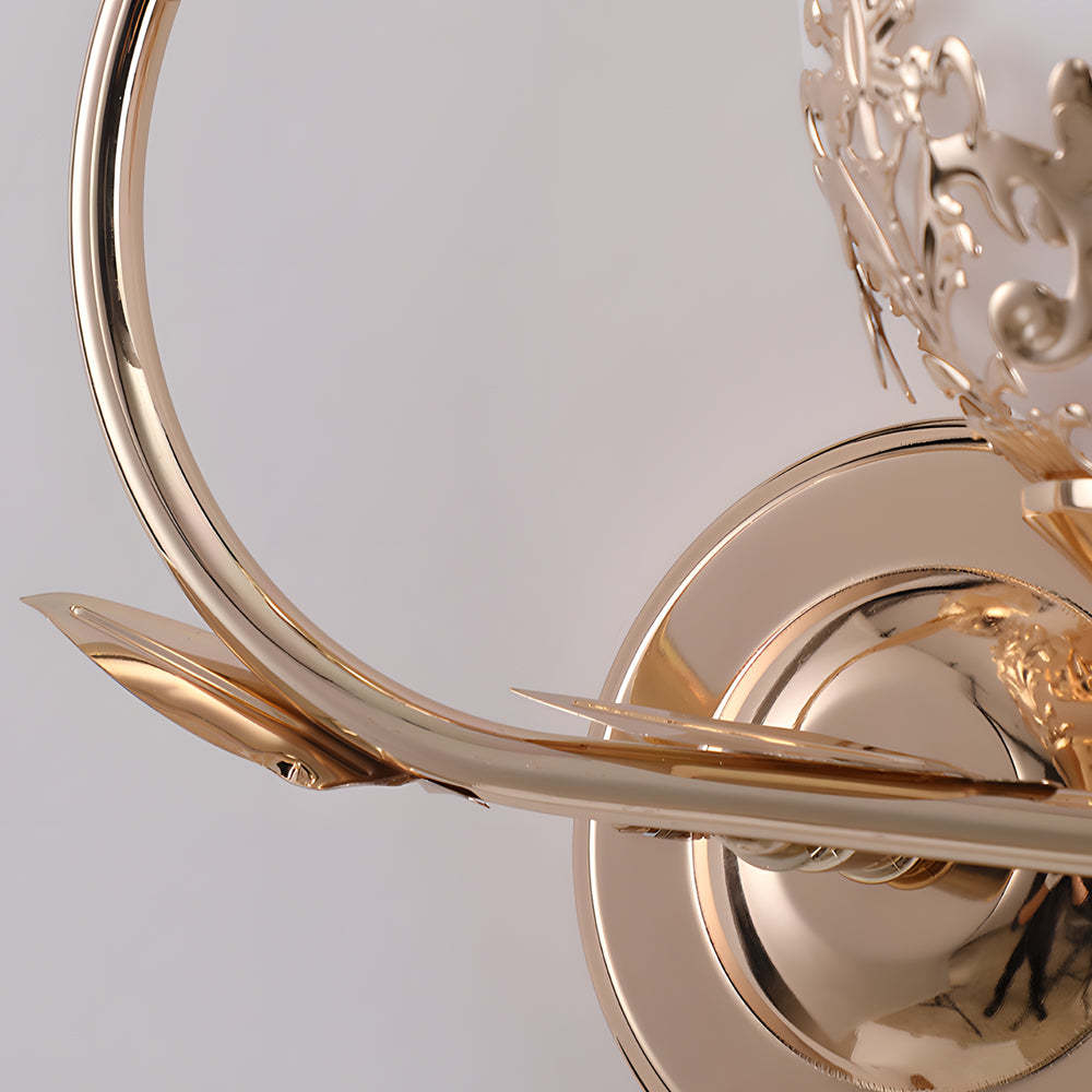 Glass Flower 2-Light European LED Wall Sconce