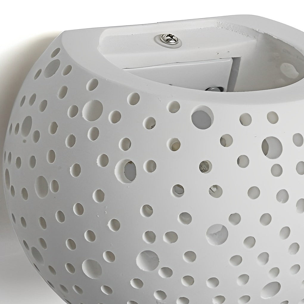 Round Creative Hollow LED up and down Lighting White Nordic Wall Lamp-Lighom
