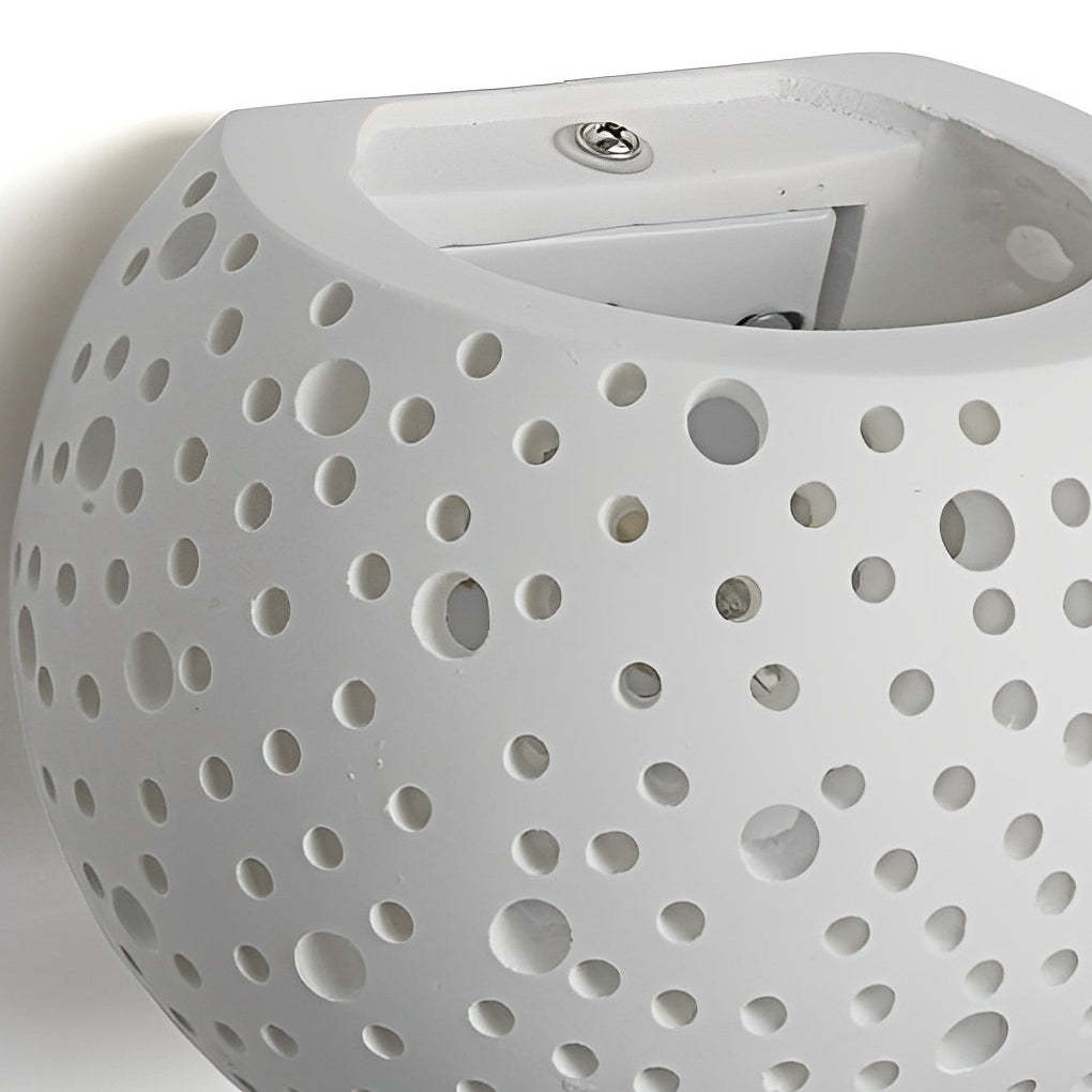 Round Creative Hollow LED up and down Lighting White Nordic Wall Lamp-Lighom