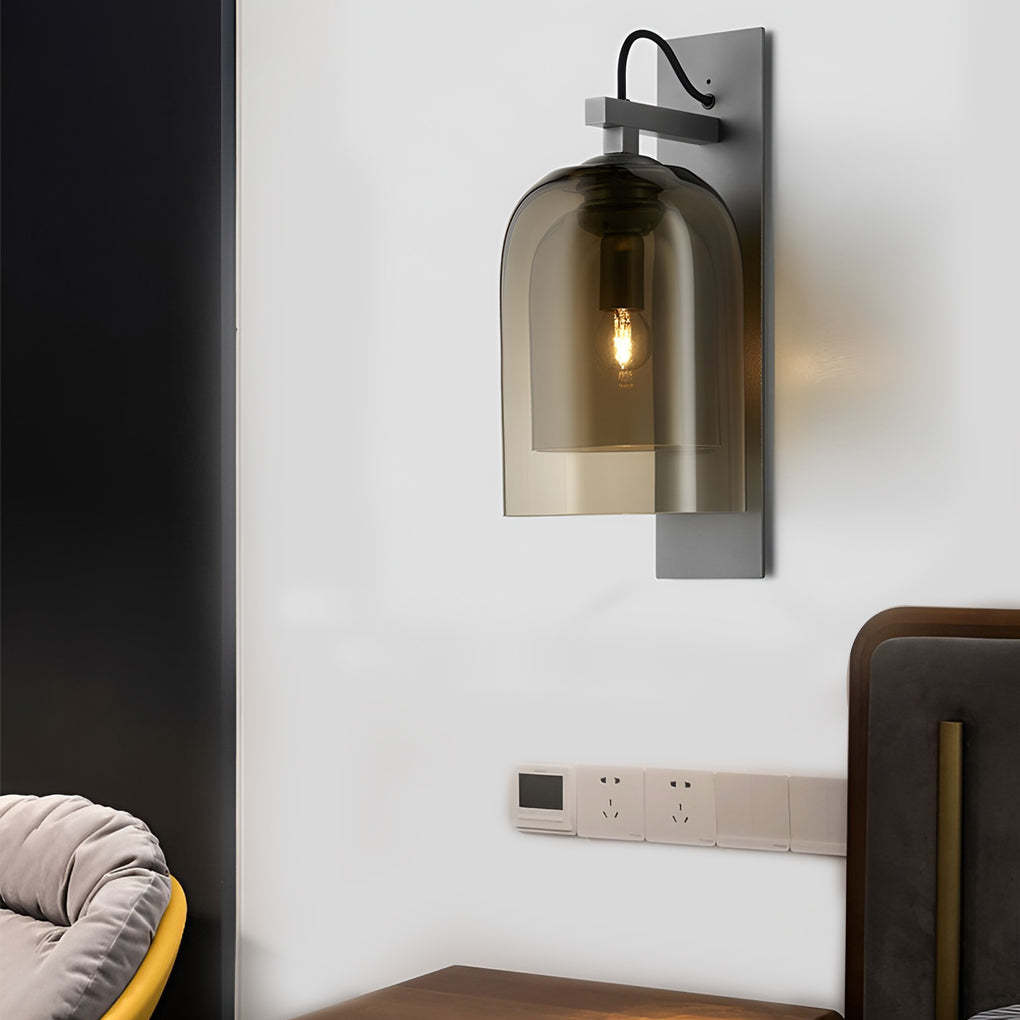 Minimalist Glass Iron Nordic Plug in Wall Lamp Wall Sconce Lighting-Lighom