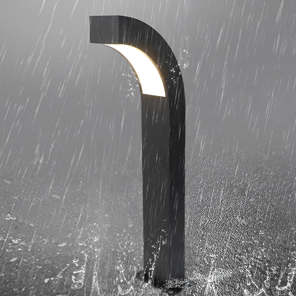 Minimalist Curved 24 inch Bollard Light Waterproof LED Landscape Lighting for Pathway-Lighom