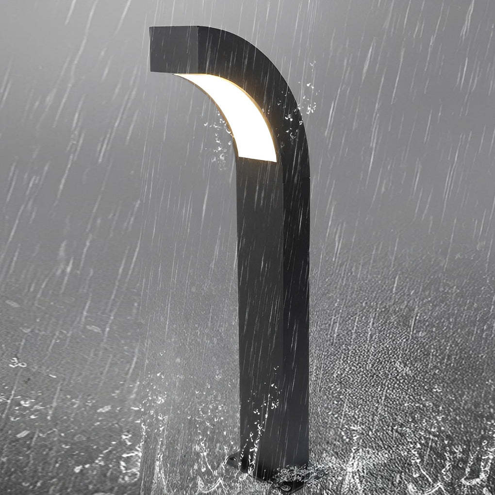 Minimalist Curved 24 inch Bollard Light Waterproof LED Landscape Lighting for Pathway-Lighom