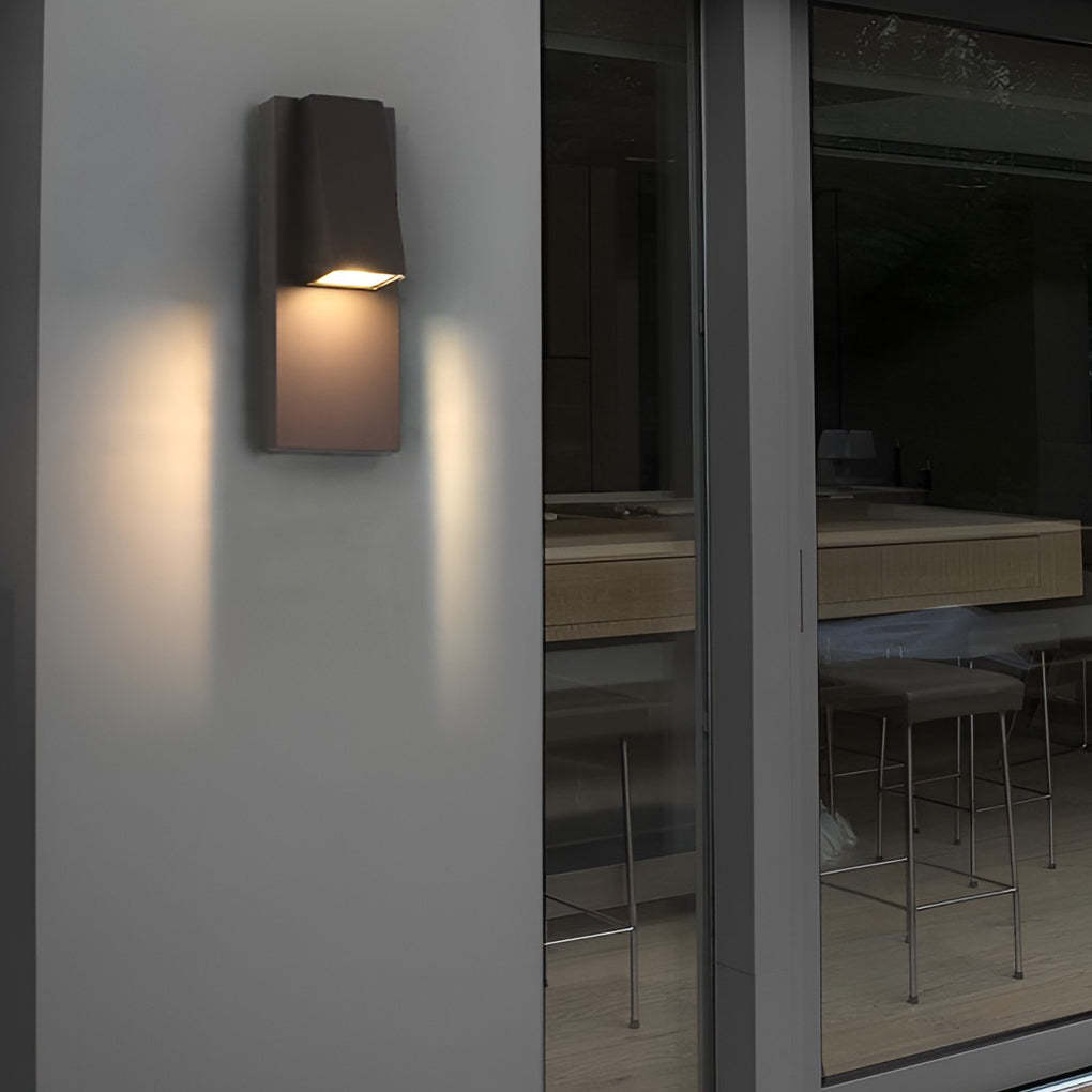 Rectangle Waterproof LED Black Modern Outdoor Wall Lamp Wall Light Fixture-Lighom