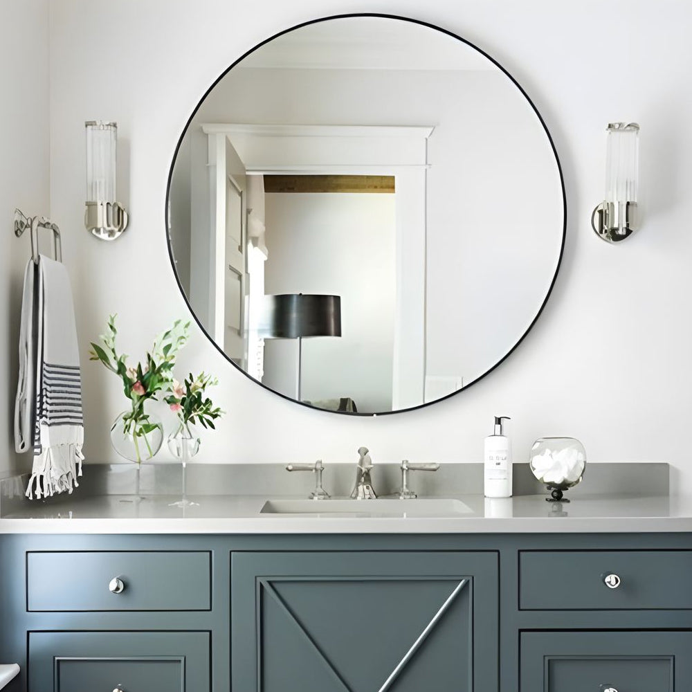 1/2-light Modern Chrome/Gold Wall Sconce with Cylinder Clear Glass Shade-Lighom