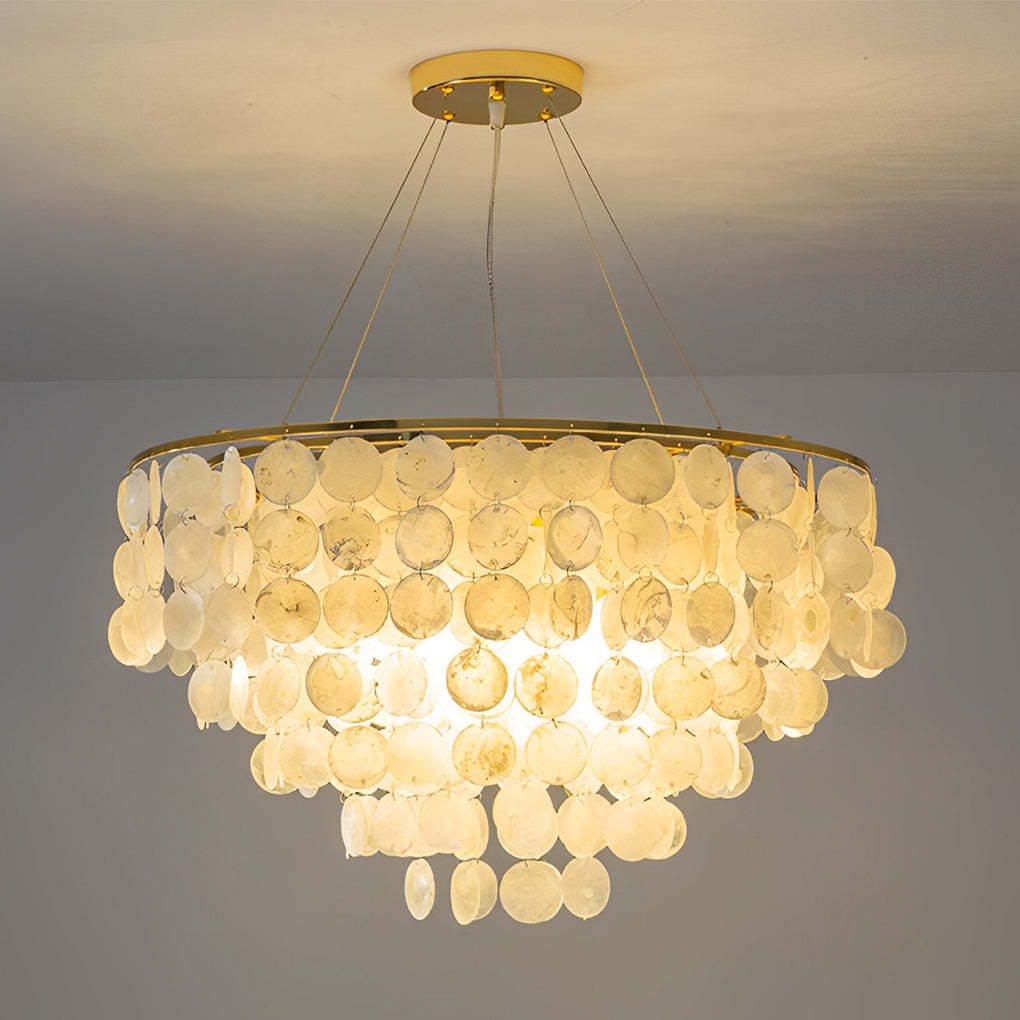 Round Shell Iron LED Nordic Pendant Chandelier