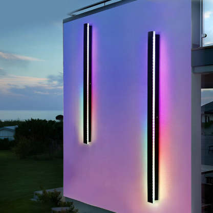 Black Long Strip Sconce Light Wall Lights Outdoor LED Lighting-Lighom