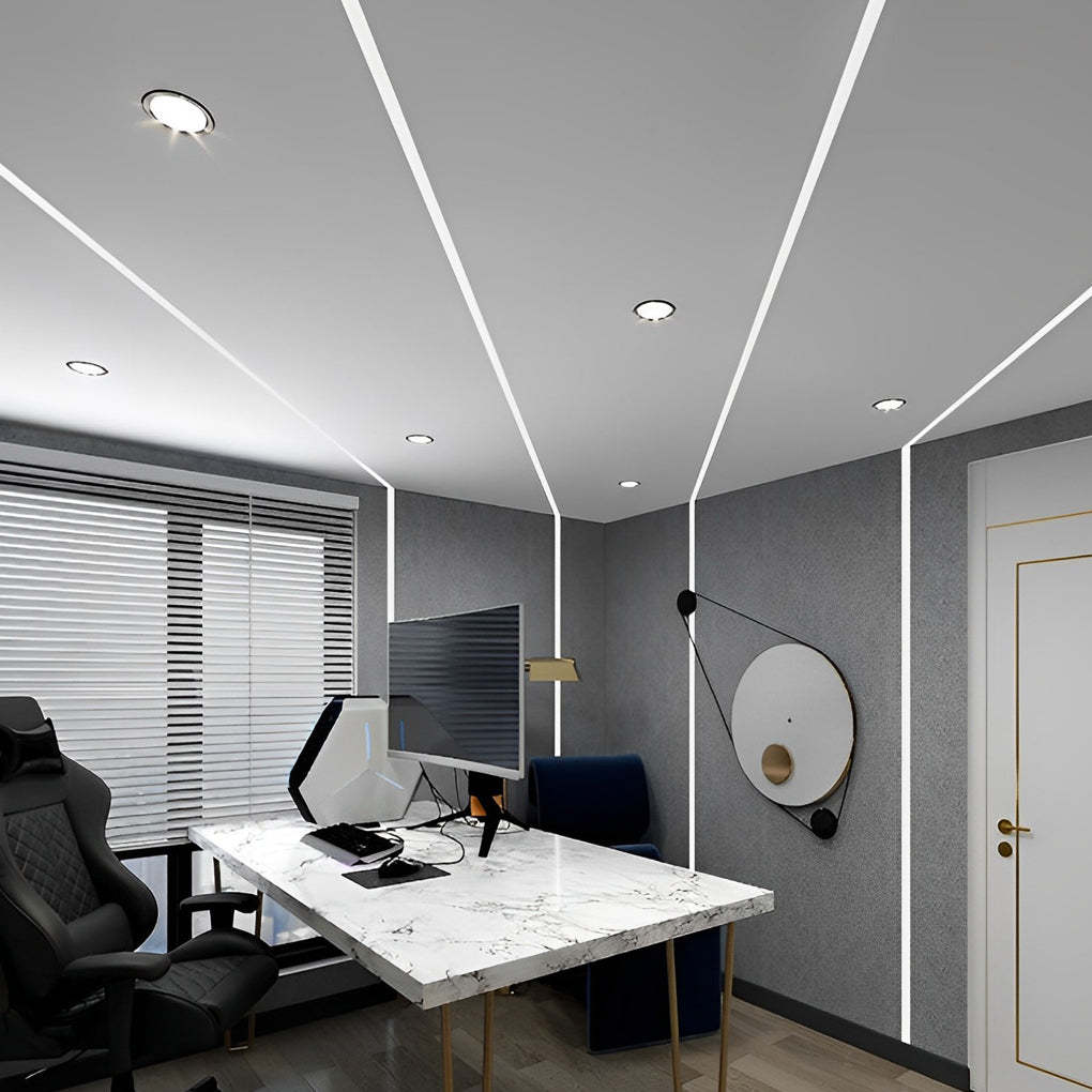 Mini Recessed Invisible LED Strip Lights Under Cabinet Lighting Linear Lights-Lighom