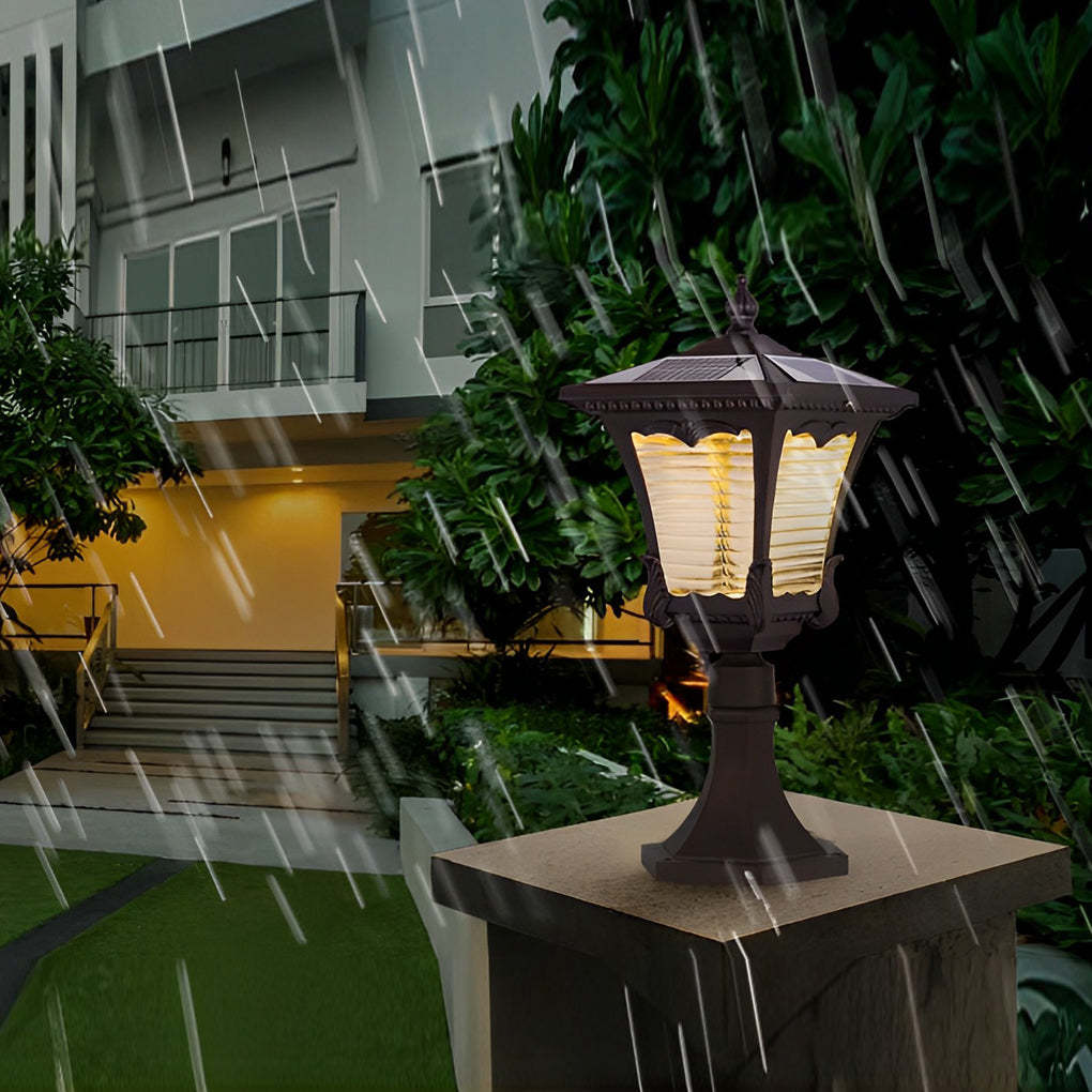 Vintage Intelligent Light Control LED Waterproof Retro Solar Lawn Lamp-Lighom