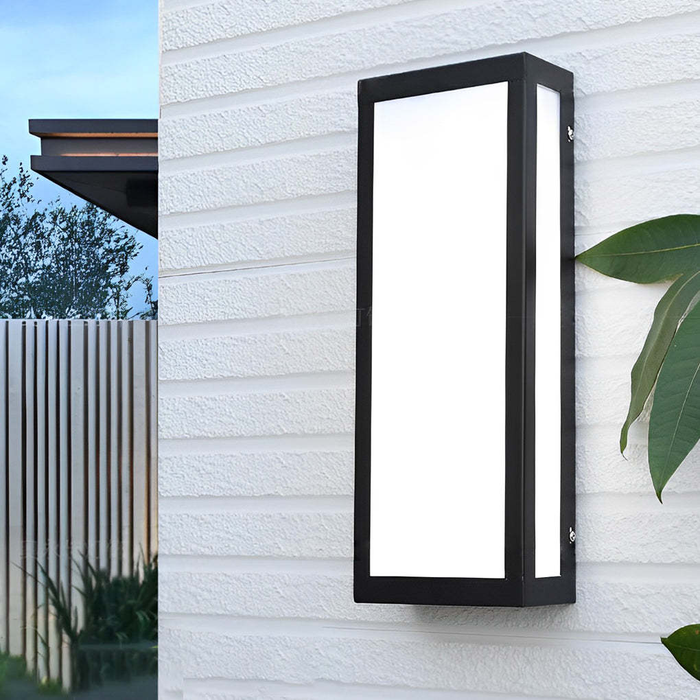 Rectangular LED Waterproof Black Modern Outdoor Exterior Light Wall Lamp-Lighom