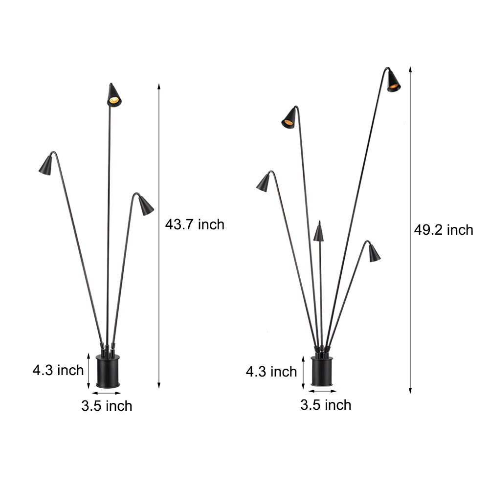 Classic Industrial Black Multi-Head LED Floor Lamp-Lighom
