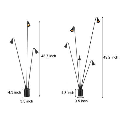 Classic Industrial Black Multi-Head LED Floor Lamp-Lighom