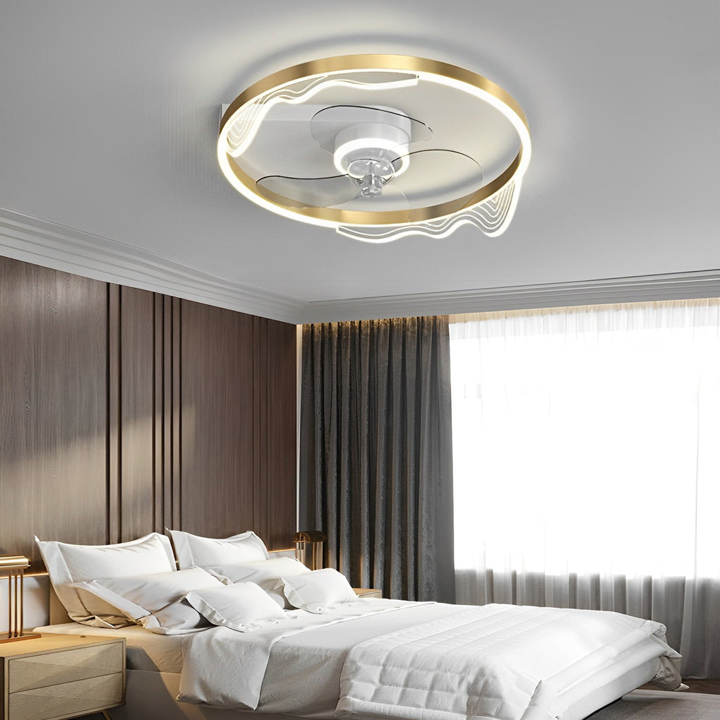 Round LED Mute Intelligent Modern Bladeless Fan