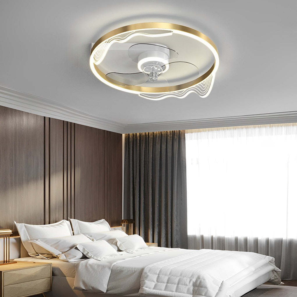 Round LED Mute Intelligent Modern Bladeless Fan