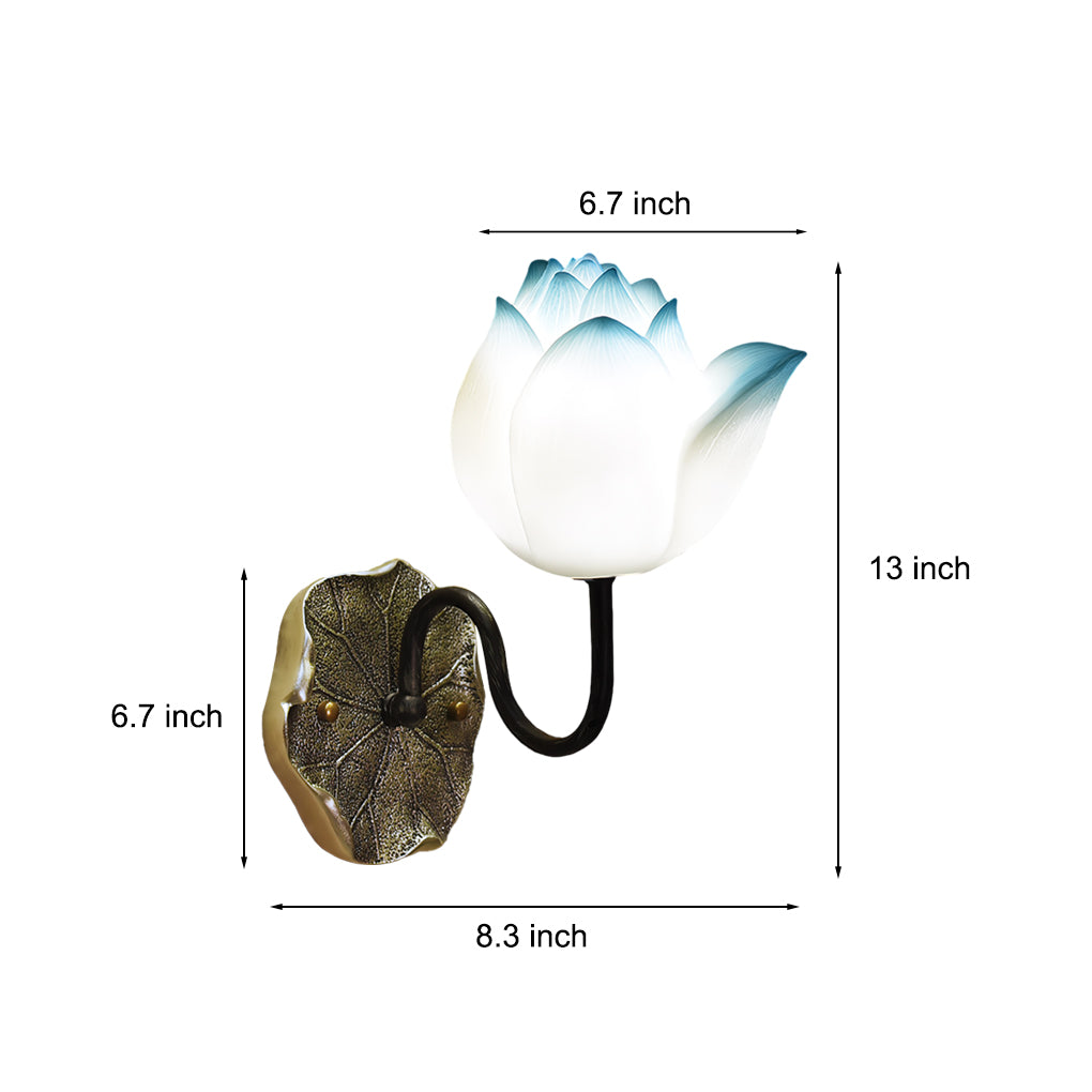 Lotus Flowers Resin Three Step Dimming Creative Modern Wall Lights Fixture-Lighom