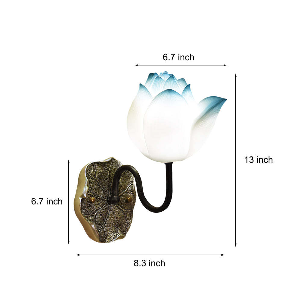 Lotus Flowers Resin Three Step Dimming Creative Modern Wall Lights Fixture-Lighom