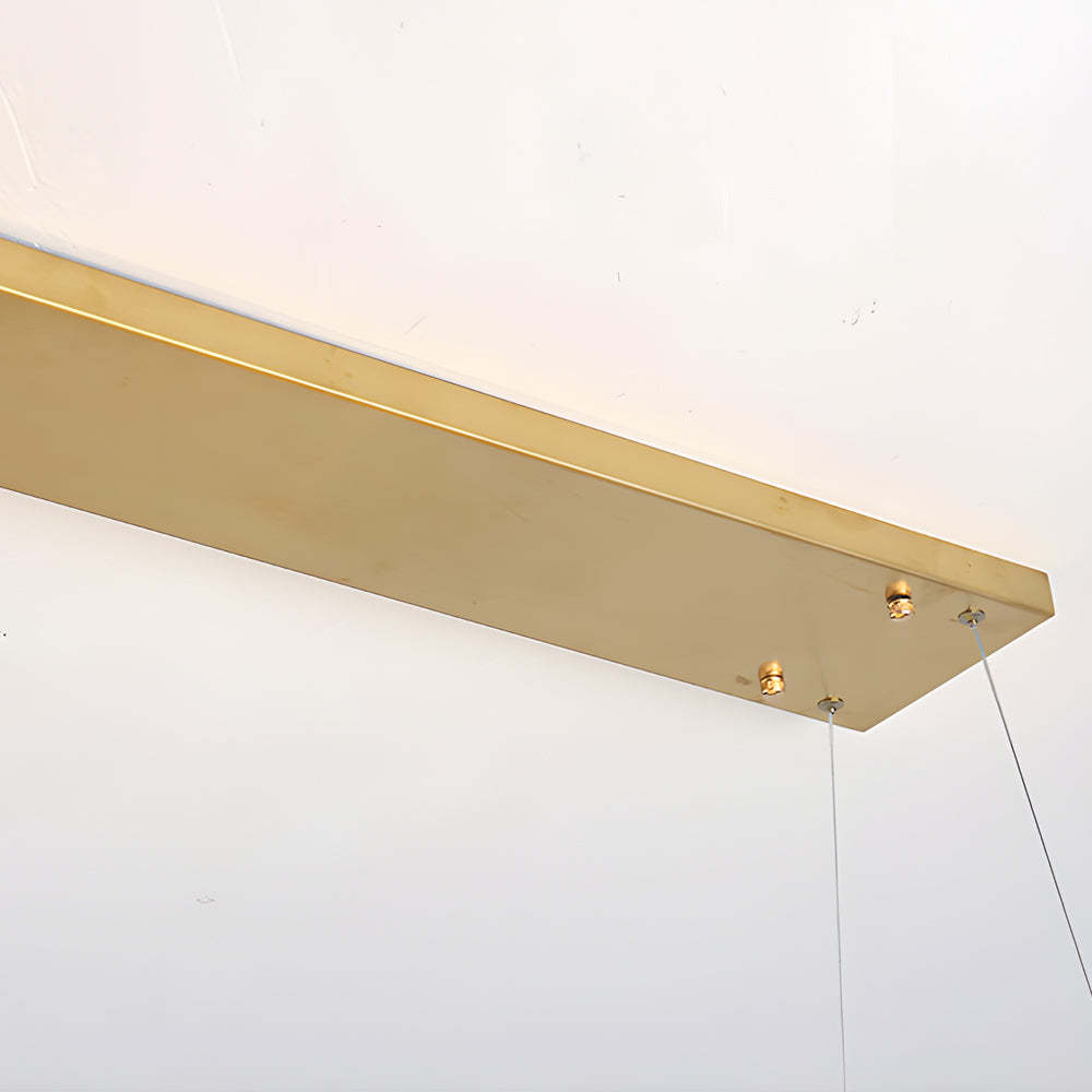 Rectangular Iron Frame Glass LED Chandelier