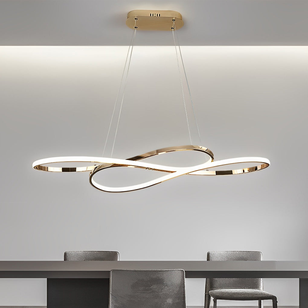 Wavy Figure-8 LED Stepless Dimming Nordic Pendant Chandelier