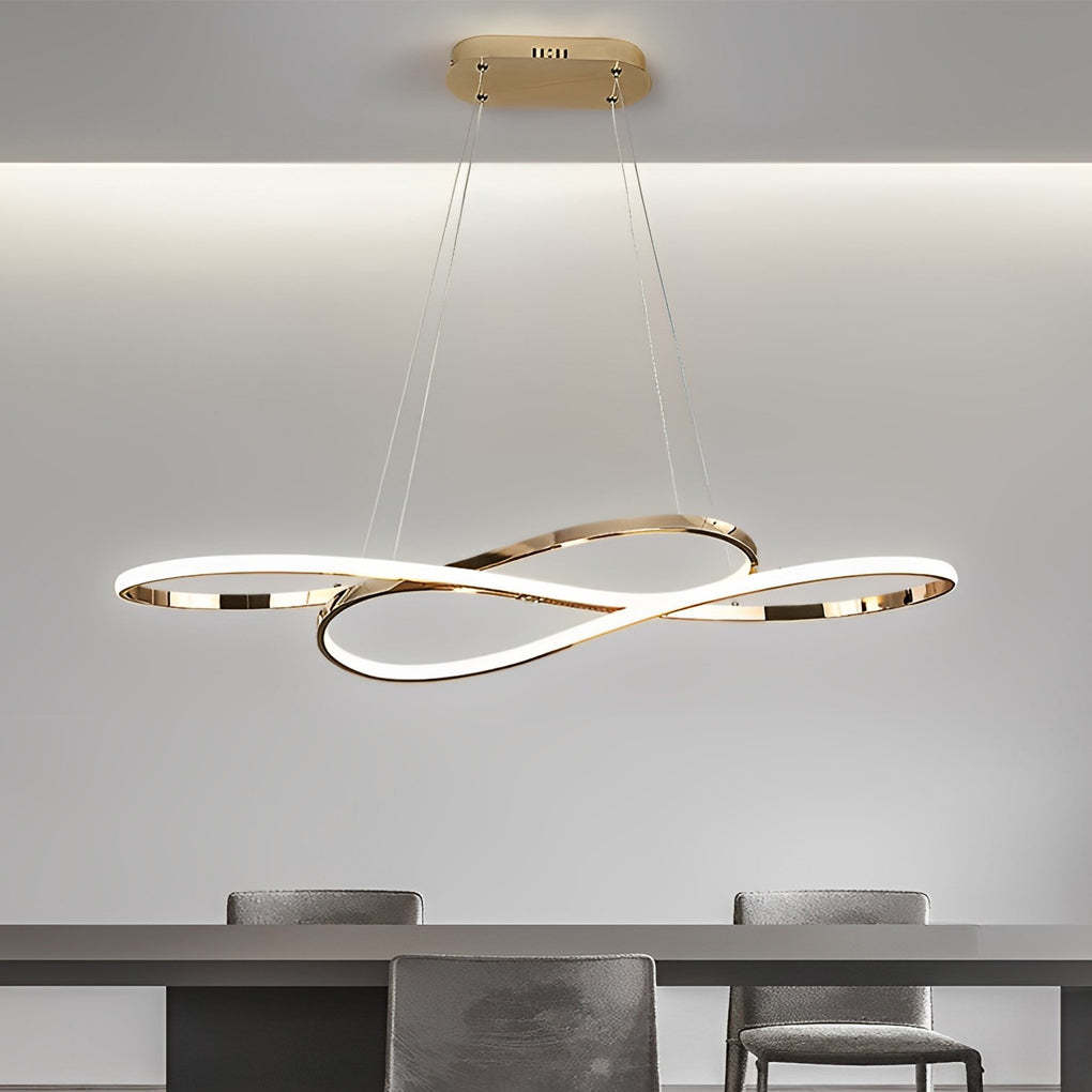 Wavy Figure-8 LED Stepless Dimming Nordic Pendant Chandelier