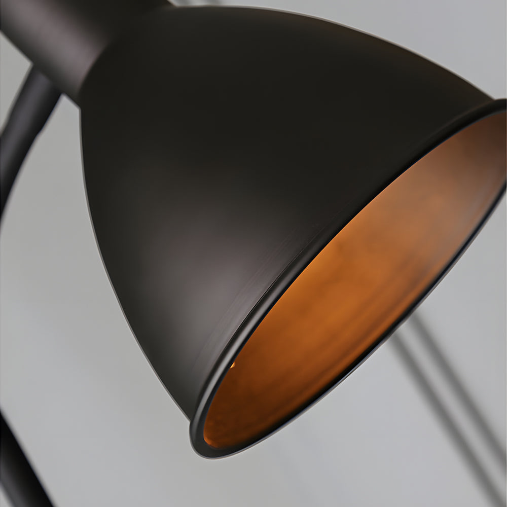 59" Wood Metal Arc LED Task Floor Lamp