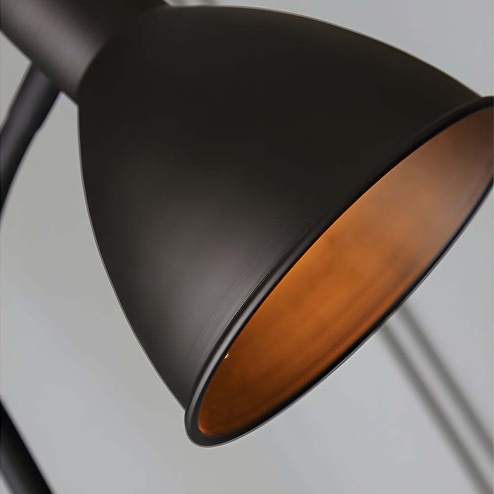 59" Wood Metal Arc LED Task Floor Lamp