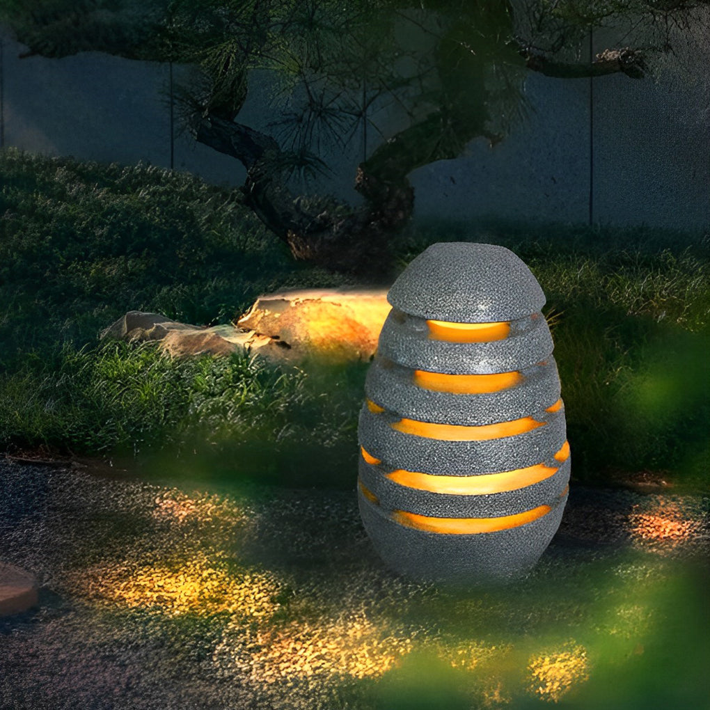 Resin Egg-Shaped LED Modern Outdoor Lawn Light