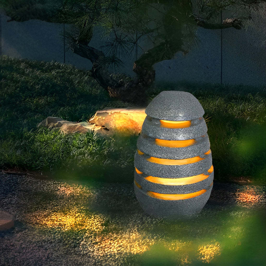 Resin Egg-Shaped LED Modern Outdoor Lawn Light