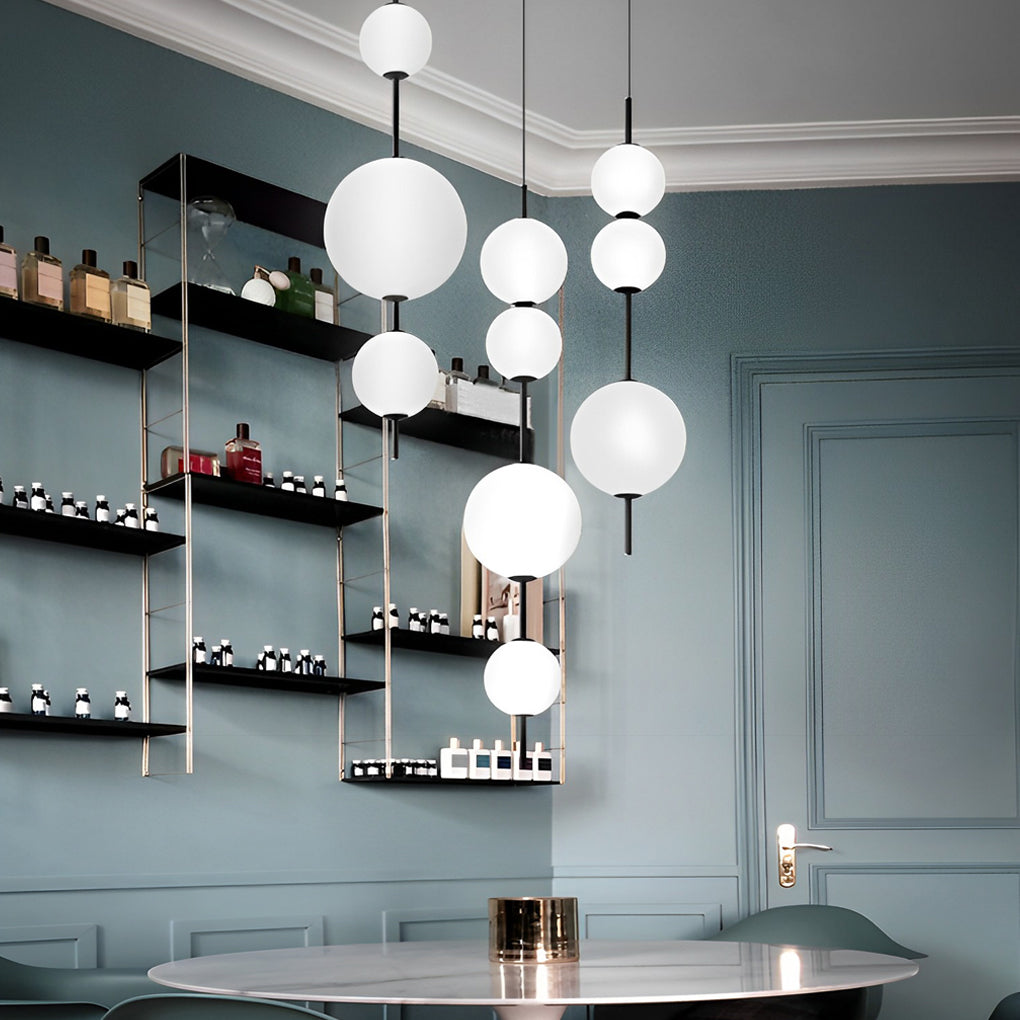 White Gourd Glass Bubble LED Nordic Pendant
