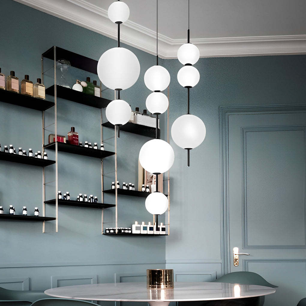 White Gourd Glass Bubble LED Nordic Pendant