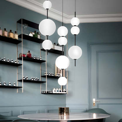 White Gourd Glass Bubble LED Nordic Pendant