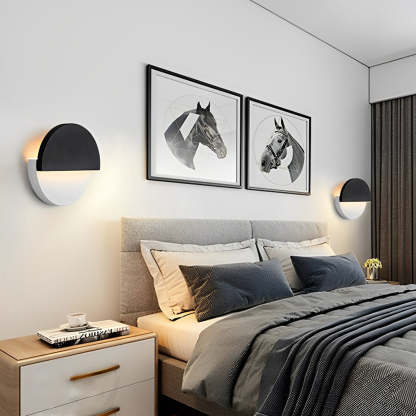 Circular 350 Degree Rotatable Black Nordic Wall Sconce