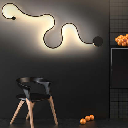 Creative Long Curved Linear LED Modern Wall Sconce Lighting Wall Light Wall Lamp-Lighom