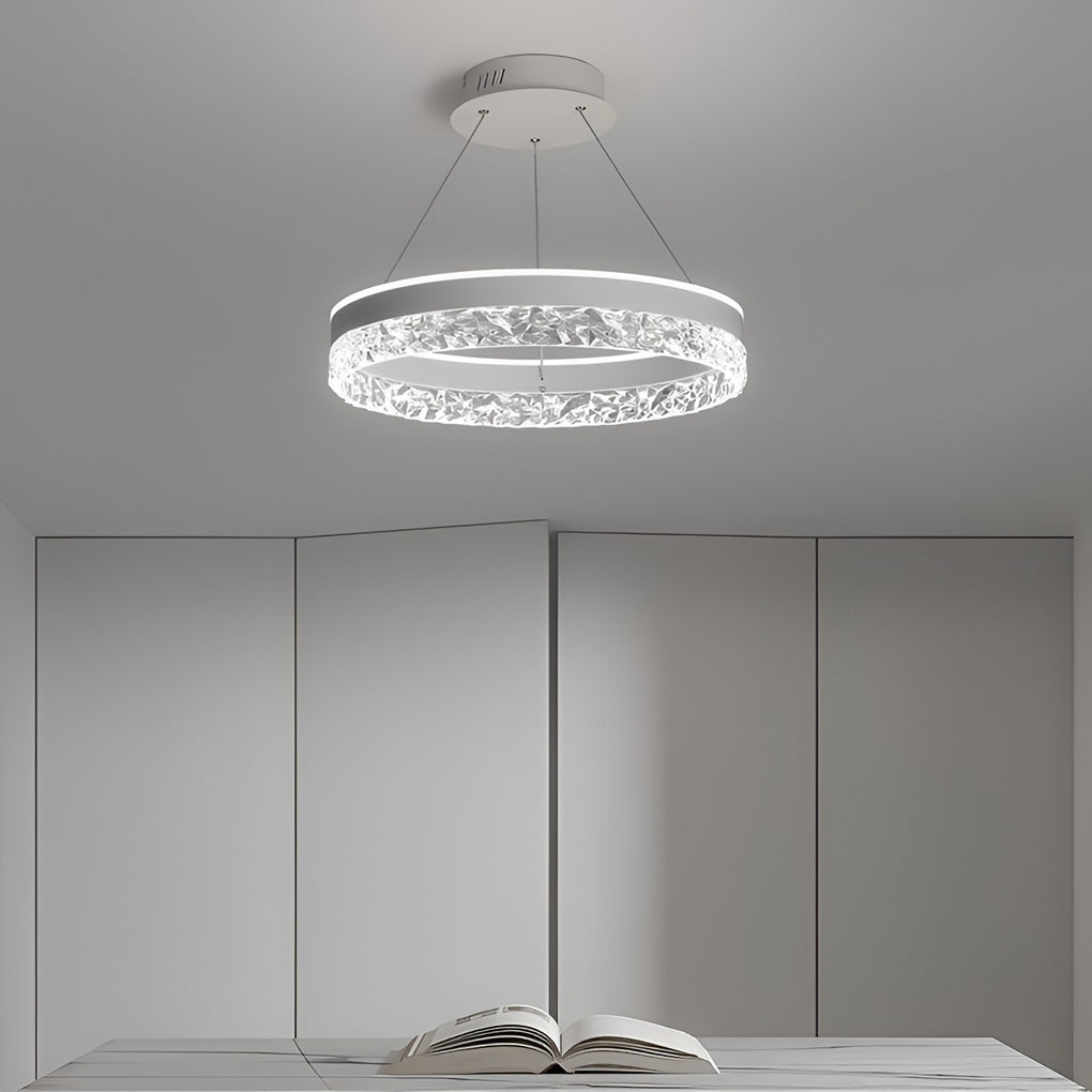 Modern ring island black chandeliers — Cool White (6000K) / Brushed Gold