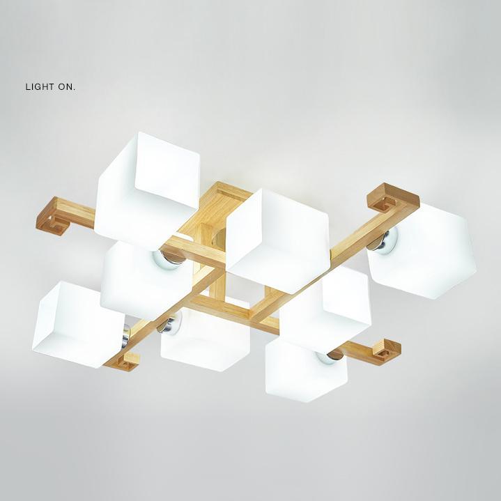 Nordic Solid Wood 4/5/8/9-Light Flush Mount — 5 Lights / 220V-240V For UK/AU