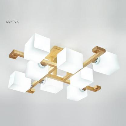 Nordic Solid Wood 4/5/8/9-Light Flush Mount — 5 Lights / 220V-240V For UK/AU