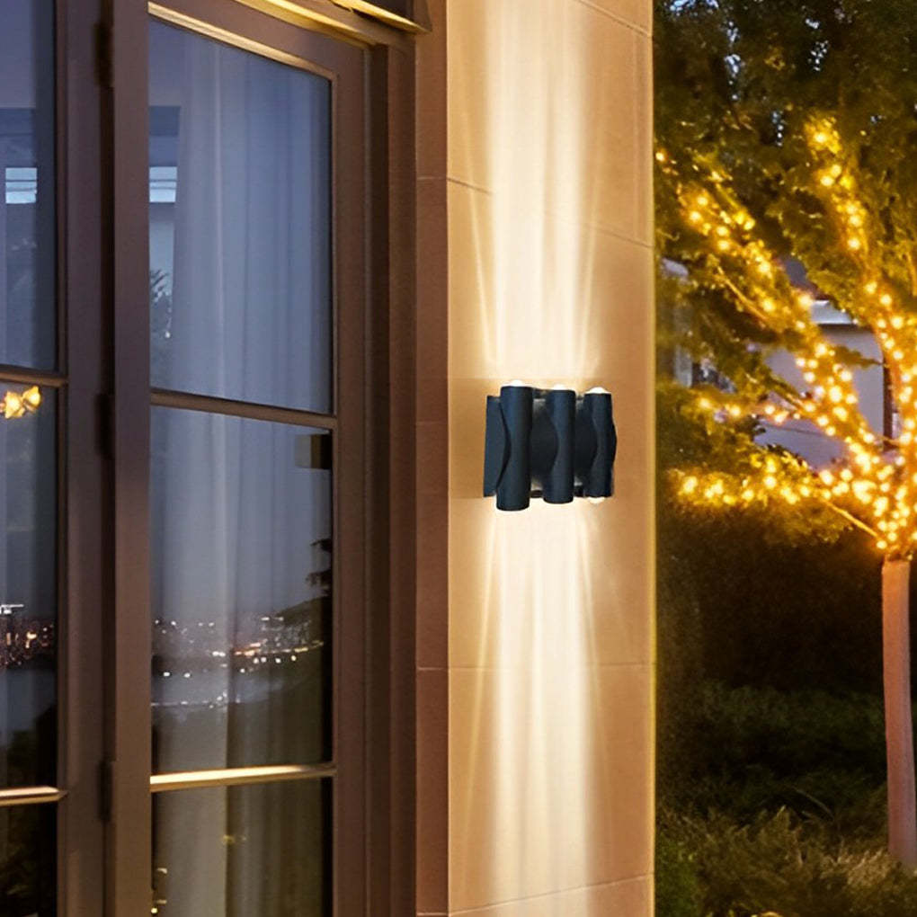 Up and Down Light LED Waterproof Black Modern Wall Washer Light Wall Lamp-Lighom