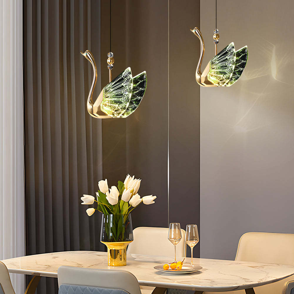 Zinc Acrylic Swan LED Minimalist Pendant Light