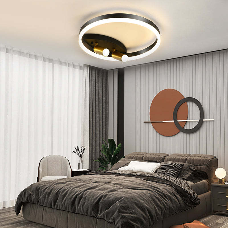Round Dimmable LED Modern Ceiling Light with Spotlights
