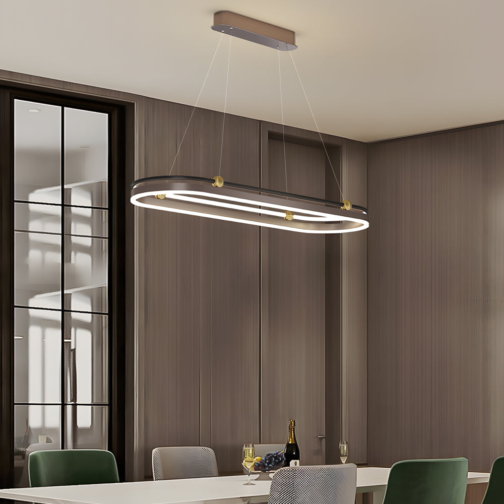 Oval Ring Aluminum Modern Dining Chandelier