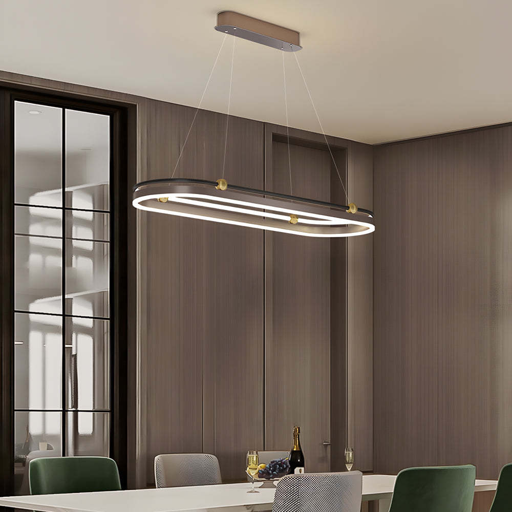 Oval Ring Aluminum Modern Dining Chandelier