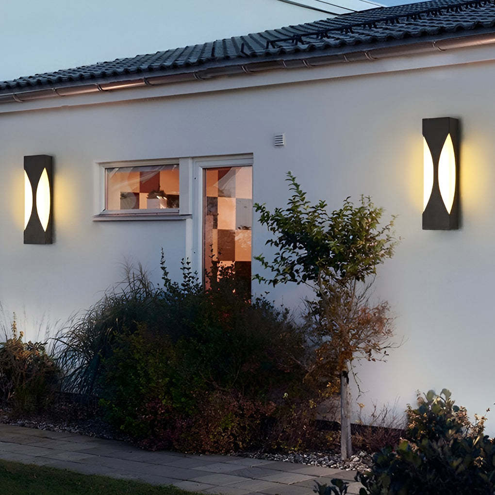 Creative Rectangular Waterproof LED Black Modern Outdoor Wall Sconce Lighting-Lighom