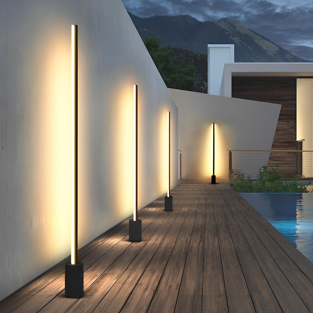 Minimalist Strip LED Waterproof Modern Outdoor Floor Lamp Lawn Lights-Lighom