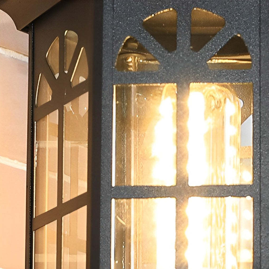Waterproof LED Glass European-style Outdoor Wall Lamp Plug in Wall Sconce Lighting-Lighom