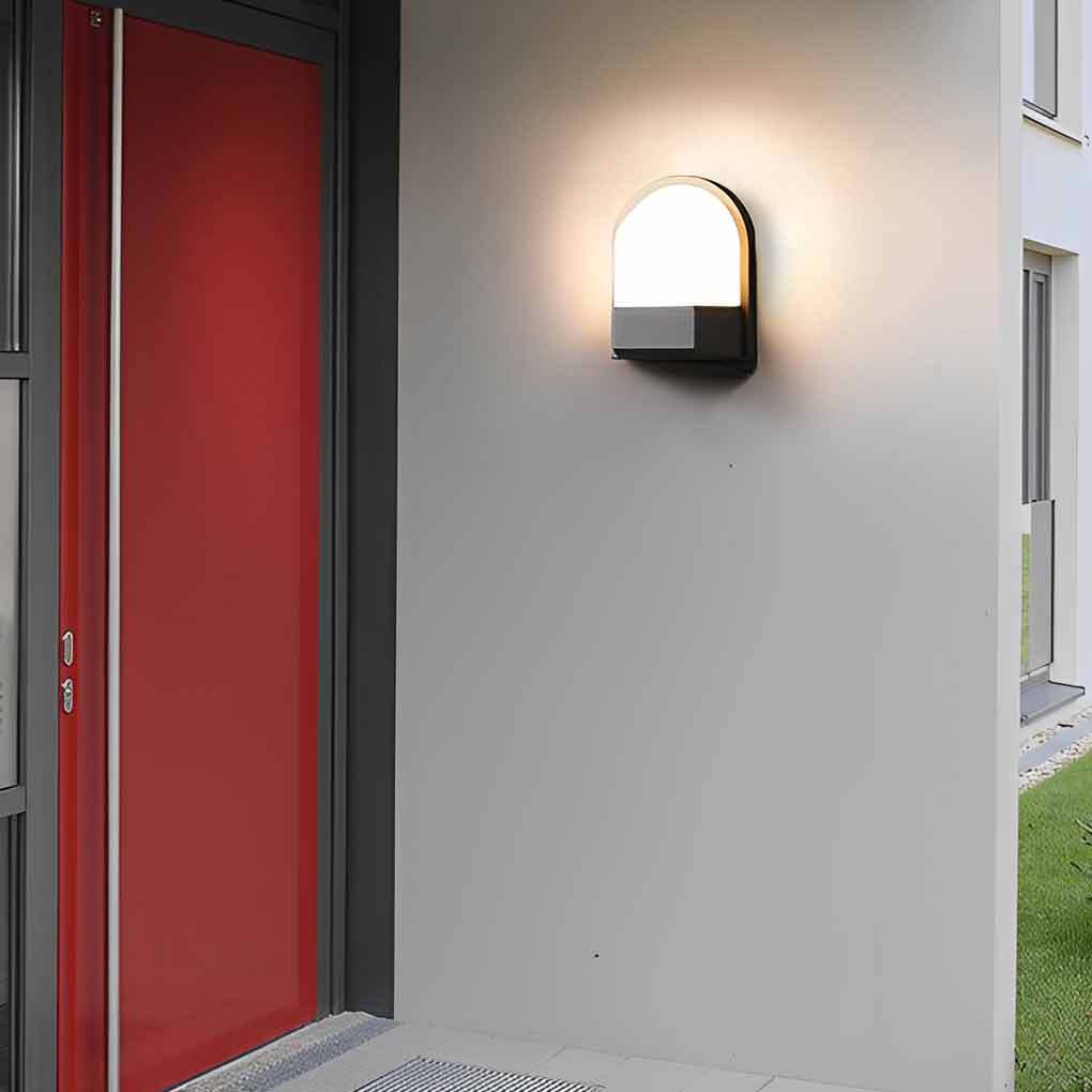 Minimalist Waterproof LED Dark Gray Modern Outdoor Wall Lamp Exterior Lights-Lighom