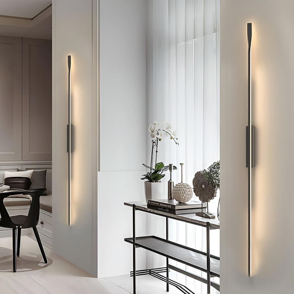 Creative Linear Strip LED Black Nordic Wall Lamp Wall Sconce Lighting-Lighom