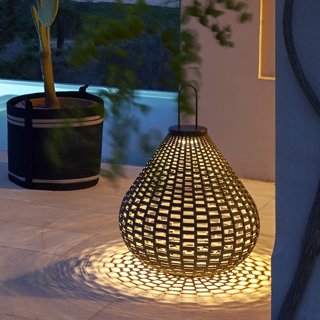 Portable Rattan LED Modern Outdoor Lawn Lamp