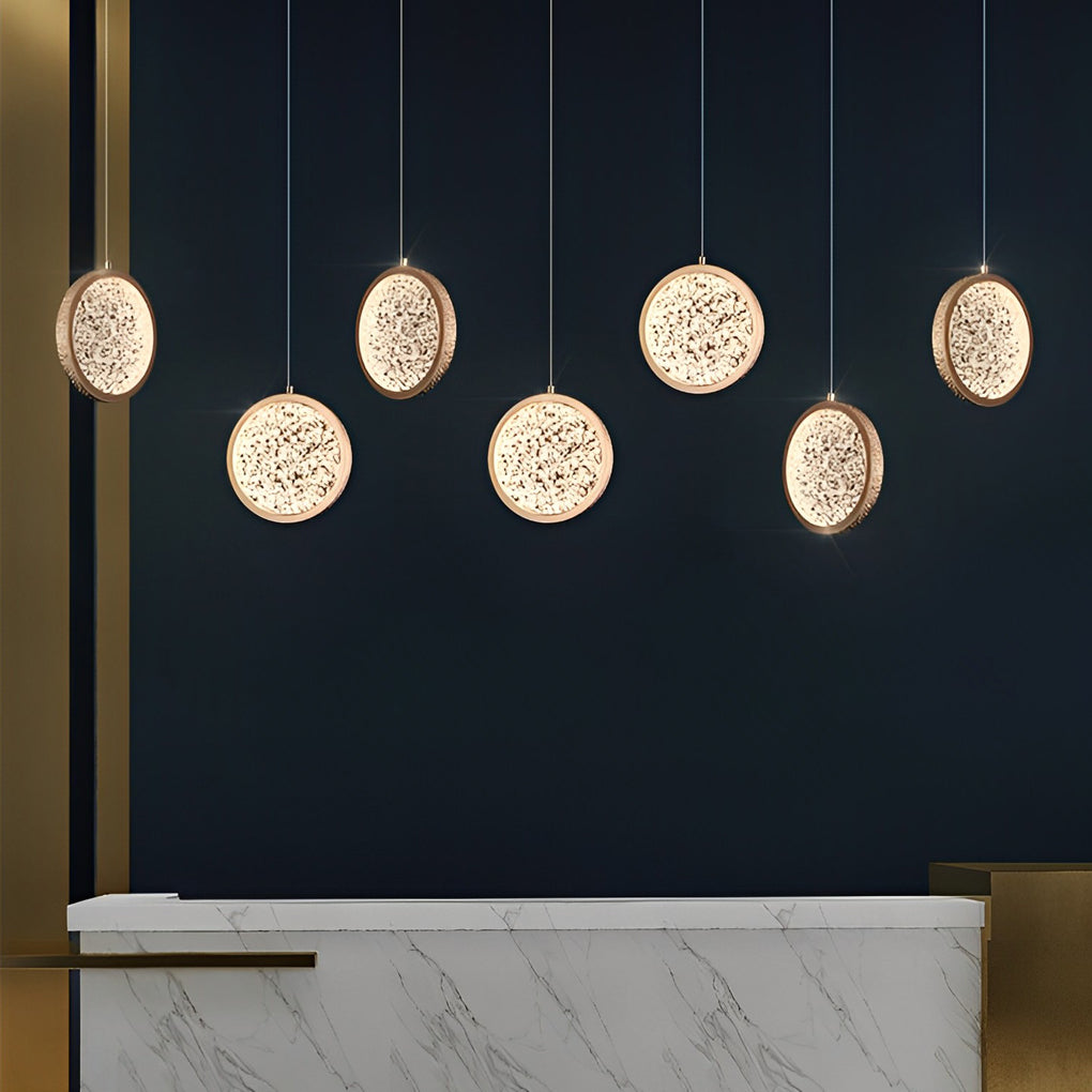 Round Iron Acrylic Dimmable Modern Pendant