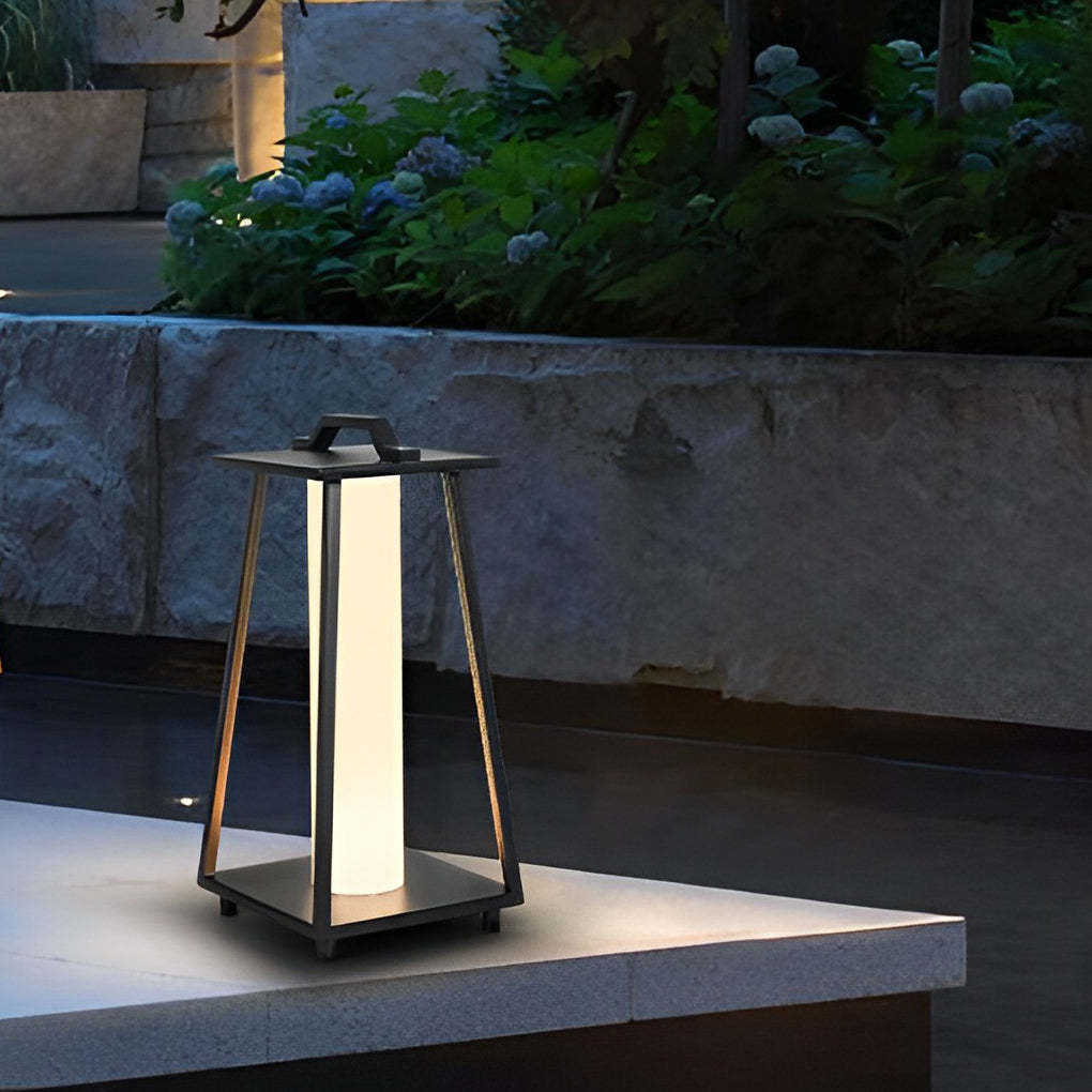 Portable Waterproof LED Removable Black Modern Outdoor Floor Lamp-Lighom