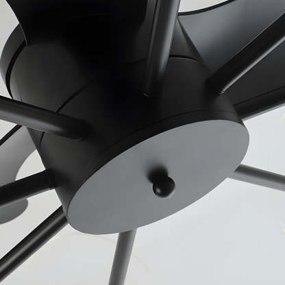 Lighom modern round 3-blade black ceiling fans in acrylic synthetic metal